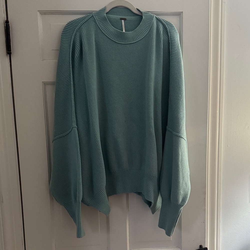 Free People Oversized Ribbed Sweater - Teal
